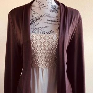 Brown & Beige Cardigan